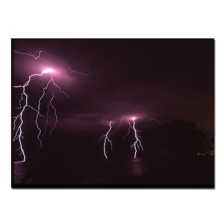 Kurt Shaffer 'Lake Lightning' Canvas Art,14x19